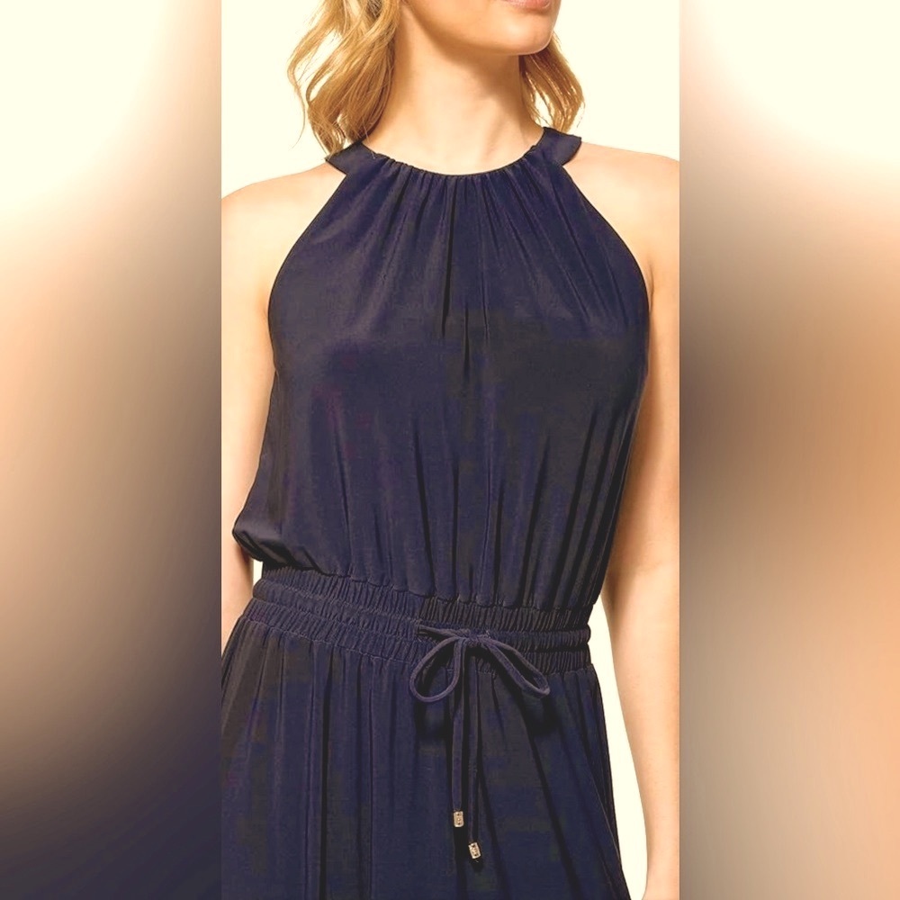 Women’s Michael Kors Cinched Waist Drawstring Jumpsuit - Picture 2 of 7